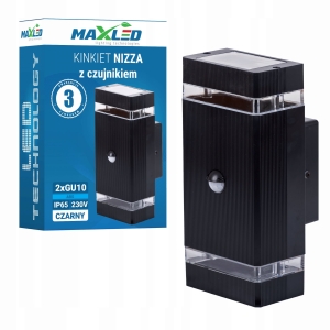 Lampa elewacyjna LED zewnętrzna kinkiet ogrodowy czujnik ruchu i zmierzchu