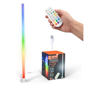 Lampa Stojąca Podłogowa RGB LED Ambient Dekoracja Pilot Czujnik Dżwięku
