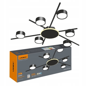 Lampa Sufitowa LED 6x GX53 Oprawa Halogenowa Żyrandol + Ring LED 9W Czarna