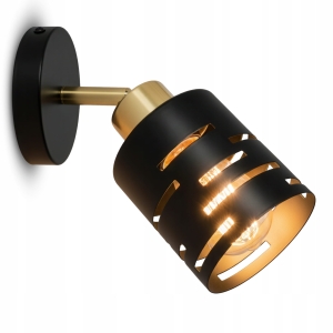 Kinkiet Ścienny LED Lampa Sufitowa E27 Ruchoma Spot Czarna Wewnętrzny