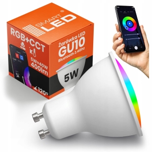 Żarówka LED GU10 RGB CCT 5W Bluetooth TUYA SMART Inteligentna Halogenowa