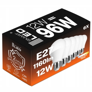 Żarówka LED E27 12W 1160lm Mocna Nie Mruga Biała Ciepła Halogenowa 230V