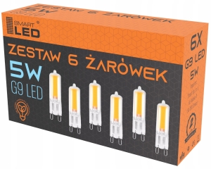 Żarówka LED G9 5W 500lm Biała zimna COB