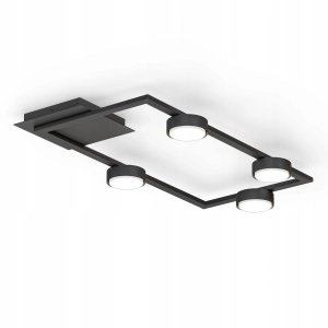 Lampa Wisząca Sufitowa LED 4X GX53 Loft Czarny Żyrandol Plafon Nowoczesna