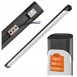 Lampa LED Oprawa Sufitowa 45W 90cm 5400lm Garaż Czarna Mocna PREMIUM 230V