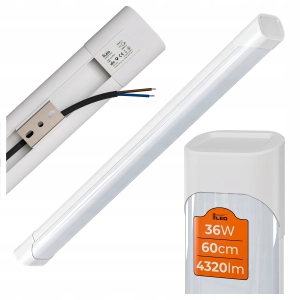 Lampa LED Oprawa Sufitowa 36W 60cm 4320lm Garaż Biała Mocna PREMIUM 230V