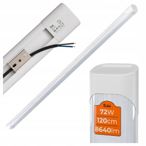 Lampa LED Oprawa Sufitowa 72W 120cm 8640lm Garaż Biała Mocna PREMIUM 230V