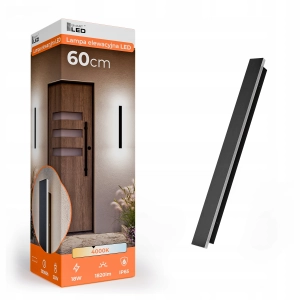 Kinkiet Zewnętrzny LED Ścienny 18W 60cm IP65 Lampa Elewacyjna Ogrodowa CCD