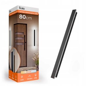 Kinkiet Zewnętrzny LED Ścienny 24W 80cm IP65 Lampa Elewacyjna Ogrodowa CCD