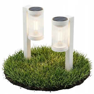 Lampa Solarna LED Ogrodowa Słupek IP65 58cm Ciepła Czujnik Zmierzchu Ryfle