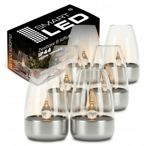 Lampa Solarna LED Ogrodowa Lampion Latarenka Znicz IP44 Płomień Na Taras