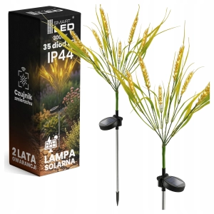 Lampa Solarna LED Trawa Ogrodowa Wbijana Zboże IP44 Zewnętrzna Słupek 3000K
