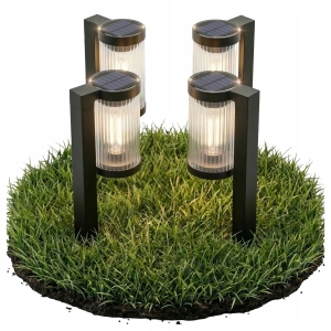 Lampa Solarna LED Ogrodowa Słupek IP65 58cm Ciepła Czujnik Zmierzchu Ryfle