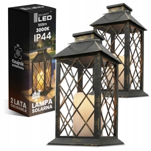 Lampa Solarna LED Lampion Latarenka Ogrodowa IP44 Latarnia Znicz Płomień