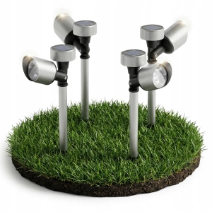 Lampa Solarna LED Ogrodowa Słupek IP44 Zimna Czujnik Zmierzchu PREMIUM