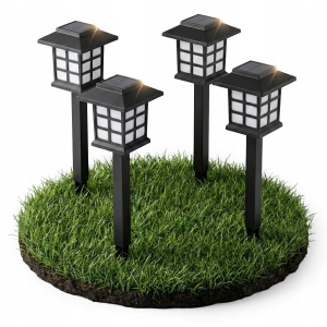 Lampa Solarna LED Ogrodowa Słupek 38cm Czujnik Zmierzchu IP44 Mocna PREMIUM