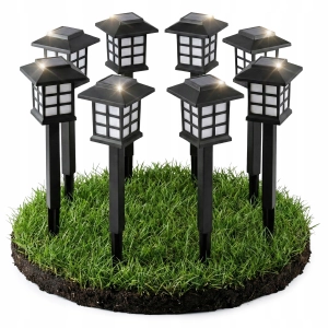 Lampa Solarna LED Ogrodowa Słupek 38cm Czujnik Zmierzchu IP44 Mocna PREMIUM