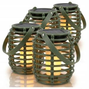 Lampa Solarna LED Wisząca Ogrodowa Lampion Płomień Retro IP44 Pochodnia