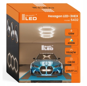 Lampa LED Hexagon 128W Sufitowa Oświetlenie do Garaż Warsztat 420 x 97cm