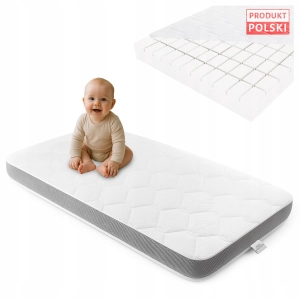 Materac Do Łóżeczka 60x120 Premium Piankowy Dwustronny H2 H3 Antyalergiczny