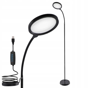 Lampa Stojąca Podłogowa LED 10W Lampka Do Czytania Nocna Włącznik 3 Barwy