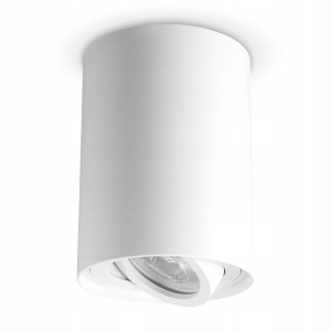 OPRAWA HALOGENOWA Sufitowa Tuba LED GU10 Ruchoma Spot Lampa Natynk BIAŁA