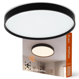 Lampa sufitowa LED Plafon z Czujnikiem Ruchu Mikrofalowy Regulacja 30W 40CM