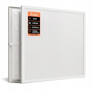 Panel LED Lampa Sufitowa Natynkowy 32W Plafon 4000K 3520lm 40x40 cm Biała