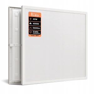 Panel LED Natynkowy Lampa Sufitowa 40W Plafon 4000K 5600lm 60x60 cm Biały