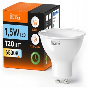Żarówka LED GU10 1,5W 120lm Barwa Zimna 6500K Halogenowa NIE MRUGA 230V