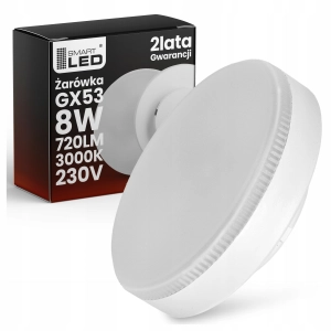 Żarówka LED GX53 8W 720lm Halogenowa Mocna Energooszczędna Ciepła Nie Mruga