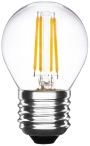 Żarówka LED E27 Filament 4W = 30WW Edison Ozdobna G45 Dekoracyjna Kulka