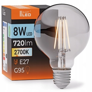 Żarówka LED E27 G95 8W 720lm Ciepła 2700K Filament Dekoracyjna Duży Gwint