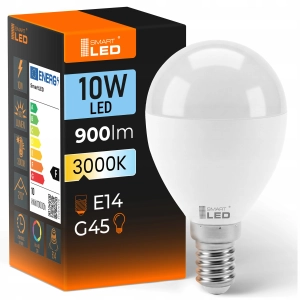 Żarówka LED E14 G45 10W 900 lm Barwa Ciepła 3000K Kulka Mała NIE MRUGA 230V