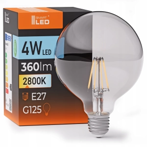 Żarówka LED E27 G125 4W 360 lm Barwa Ciepła 2800K Bańka Kula Filament Duża