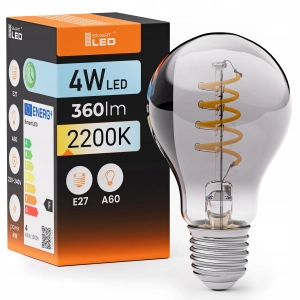 Żarówka LED E27 A60 4W 360 lm Barwa Ciepła 2200K Filament Edison Ozdobna