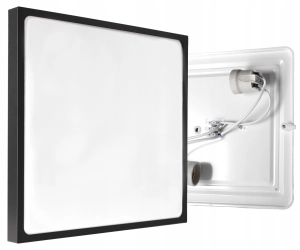 Plafon LED Lampa Sufitowa 2X E27 Czarna Oprawa Natynkowa Panel Kwadratowy