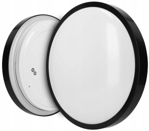 Plafon LED lampa sufitowa 2XE27 czarna oprawa natynkowa panel okrągły