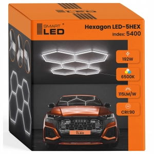 Lampa LED Hexagon Sufitowa Panel Oświetlenie Do Garaż Warsztat 298x209 cm