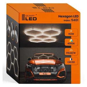 Lampa LED Hexagon Sufitowa Panel Oświetlenie Do Garaż Warsztat 298x209 cm