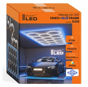 LAMPA LED HEXAGON Sufitowa 672W Oświetlenie Do Garaż Warsztat 484 x 243 cm