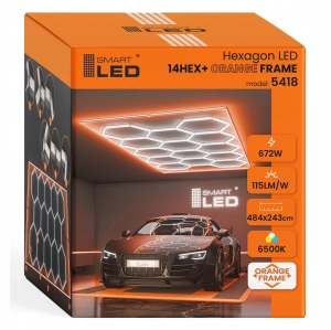 LAMPA LED HEXAGON Sufitowa 672 W Oświetlenie Do Garaż Warsztat 484 x 243 cm