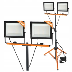 Zestaw Halogen LED Budowlany 2X 100W Naświetlacz Lampa Robocza na Statywie