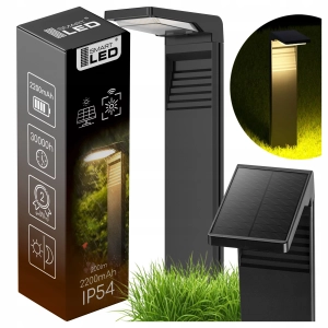 Lampa Solarna Ogrodowa LED Wbijana Słupek Czujnik Zmierzchu 3000K Ogród
