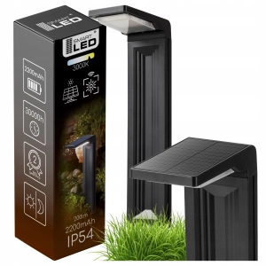 Lampa Solarna Ogrodowa LED Wbijana Słupek Czujnik Zmierzchu 3000K Ogród