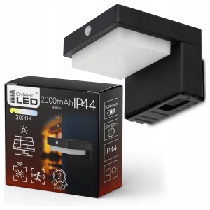 Lampa Solarna Ogrodowa LED Kinkiet Elewacyjny Czujnik Zmierzchu PREMIUM