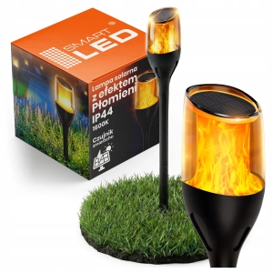 Lampa Solarna LED Pochodnia Ogień 60cm Mocna Czujnik Zmierzchu IP44 PREMIUM