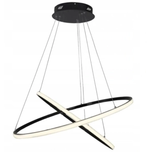 Lampa LED Wisząca Sufitowa Okręgi Barwa Neutralna Czarna 49W