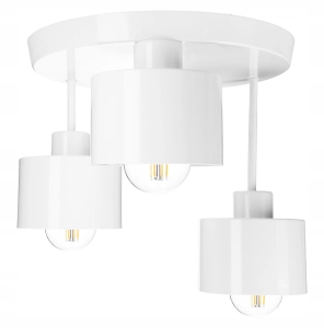 Lampa Sufitowa Wisząca Żyrandol Plafon LED Loft 3X E27 Biała Natynkowa