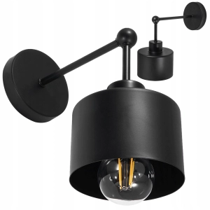 Kinkiet Ścienny LED Lampa Ścienna E27 Oprawa Natynkowa Edison Loft Czarny